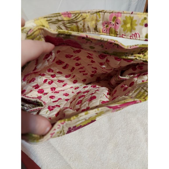 Vera Bradley Floral Quilted Shoulder Bag Purse Pink Green Everyday Carry - Picture 5 of 7